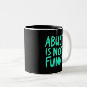 虐待は面白くない ツートーンマグカップ (正面右)