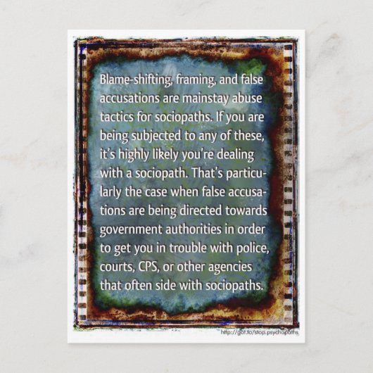 虚偽の告発ポストカード ポストカード (正面)