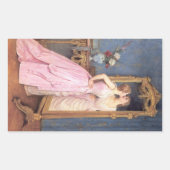 虚栄(美しい女性が自分の姿に夢中になる) 長方形シール (正面)