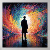 虚空を覗き込む - 孤独な黒いシルエットスタイル ポスター (正面)