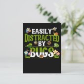 虫おもしろい虫の男の子の女の子おもしろい科学 ポストカード (スタンド正面)