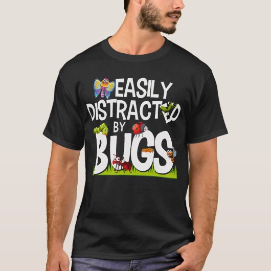 虫おもしろい虫Sciencによって容易に気を散らす Tシャツ (正面)