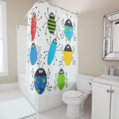 虫およびより多くの虫の昆虫 シャワーカーテン (インサイチュ)