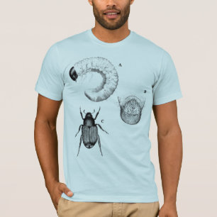 虫およびカブトムシの青は半メンズTシャツに合いました Tシャツ