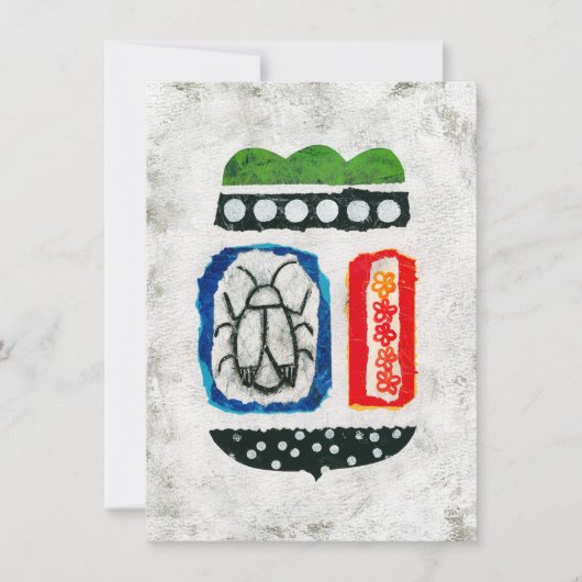 虫が可愛いグリーティングカード – 抽象芸術アート カード (正面)