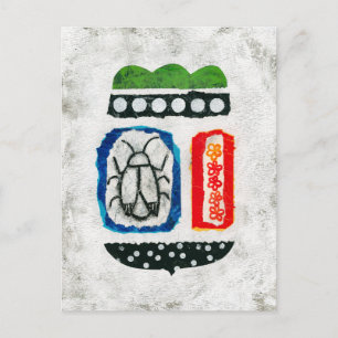 虫が可愛いハガキ – 抽象芸術アート ポストカード