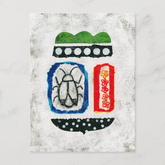 虫が可愛いハガキ – 抽象芸術アート ポストカード (正面)