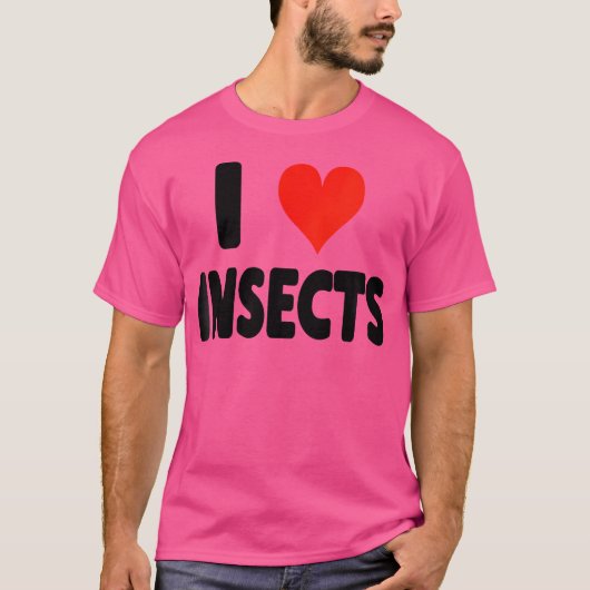 虫が大好き – ハート虫よけ虫よけ虫よけ Tシャツ (正面)