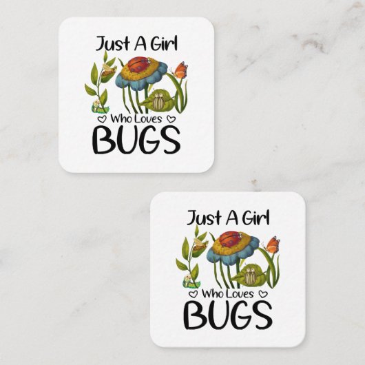 虫が好きな女の子だ スクエア名刺 (正面/裏面)