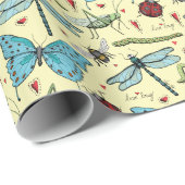 虫が好きにかわいい黄色いラブバグ虫 ラッピングペーパー (ロールコーナー)