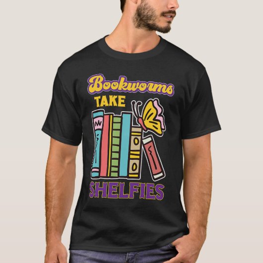 虫が本の贈り物読を棚に Tシャツ (正面)