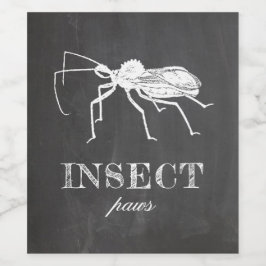 虫が足を踏む。黒板ハローウィンパーティ。魔女 ワインラベル