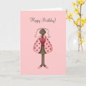 虫としてかわいい · てんとう虫の人形 カード (黄色い花)