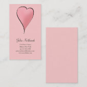 虫としてかわいい · ピンクのハート 名刺 (正面/裏面)