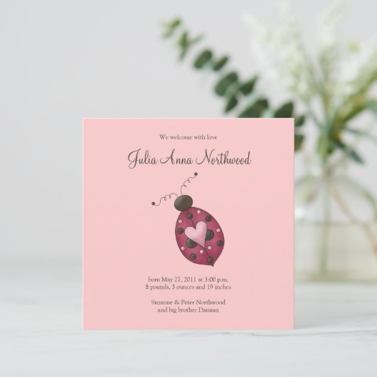 虫としてかわいい · Ceriseてんとう虫 案内状 (スタンド正面)