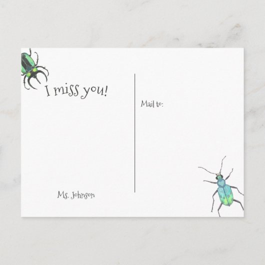虫とキス恋しく思虫学校 ポストカード (裏面)