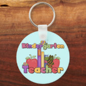 虫とリンゴ幼稚園先生 キーホルダー (正面)