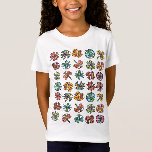 虫と花粉を運ぶ生き物 Tシャツ (正面)