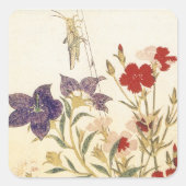 虫と花 – 歌麿 スクエアシール (正面)
