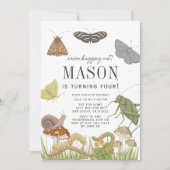 虫と虫きのこ少年誕生日 招待状 (正面)