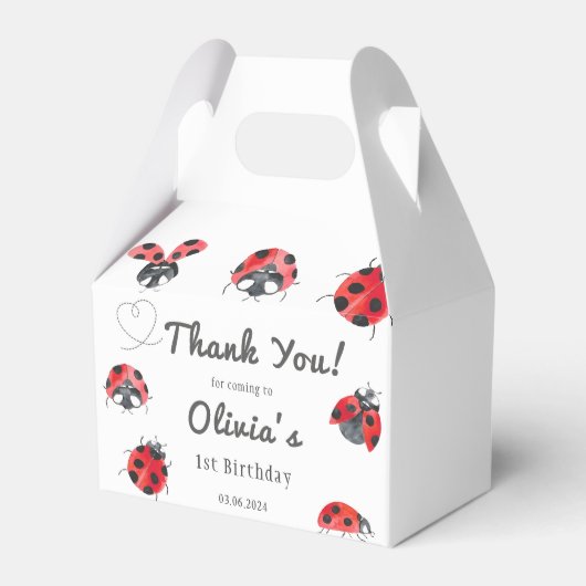 虫と虫のヴィンテージ男の子の誕生日パーティー フェイバーボックス (正面サイド)