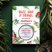 虫と虫のヴィンテージ男の子の誕生日パーティー 招待状