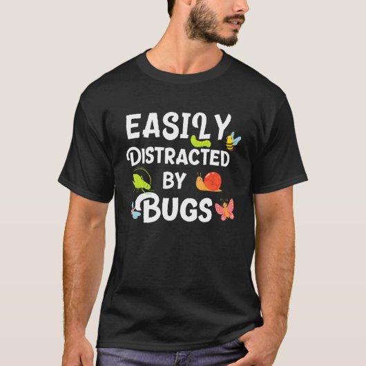 虫に簡単に気を取られおもしろいる虫Scenc Tシャツ (正面)
