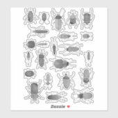 虫に虫絵画虫 シール (シート)