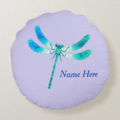 虫のように可愛いブルーグリーントンボ ラウンドクッション (裏面)