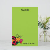 虫のカスタムの文房具としてかわいいてんとう虫 便箋 (スタンド正面)