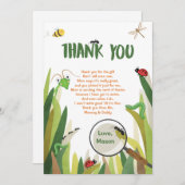 虫のサンキューカードの誕生日の挿入物カード昆虫 サンキューカード (正面/裏面)