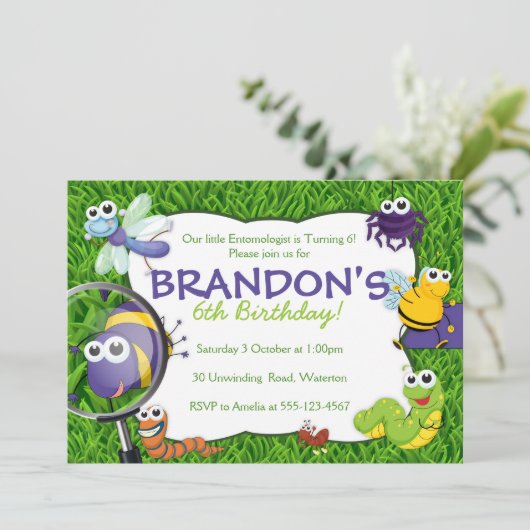 虫のテーマはパーティの招待状をからかいます 招待状 (スタンド正面)