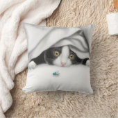 虫のハンターの子ネコの枕 クッション (ブランケット)