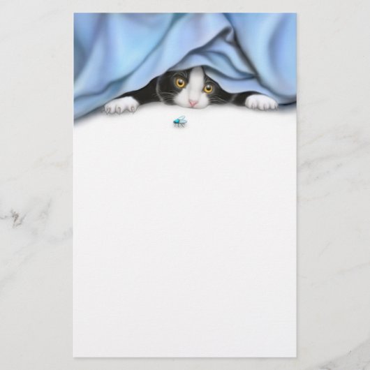 虫のハンター猫の文房具 便箋 (正面)