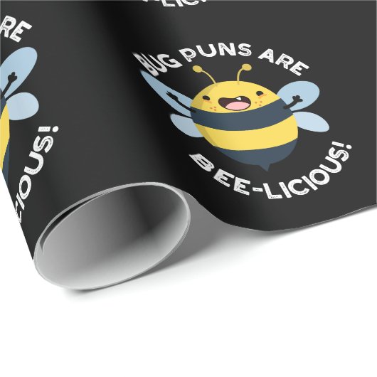 虫のフンは蜂のプンおもしろいダークBG ラッピングペーパー (ロールコーナー)