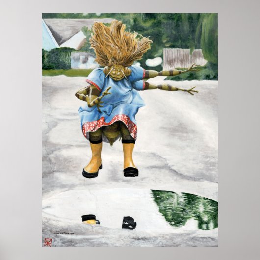 虫の子の飛び跳遊ねファンタジーのアートイメージ ポスター (正面)