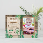 虫の宝探し写真ハント 木のパーティー 葉っぱの葉 招待状 (スタンド正面)