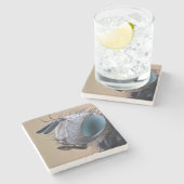 虫の巣頭を閉じる ストーンコースター (横)