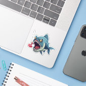 虫の後のキャラクターの恐ろしい魚と虫 シール (ノートパソコンとiPhone)