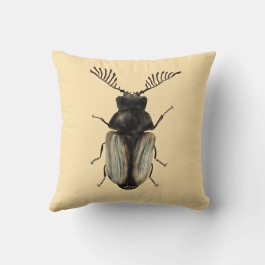 虫の恋人の芸術：クール Beetle クッション (裏面)
