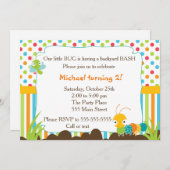 虫の招待状 子供の誕生日パーティー 招待状 (正面/裏面)