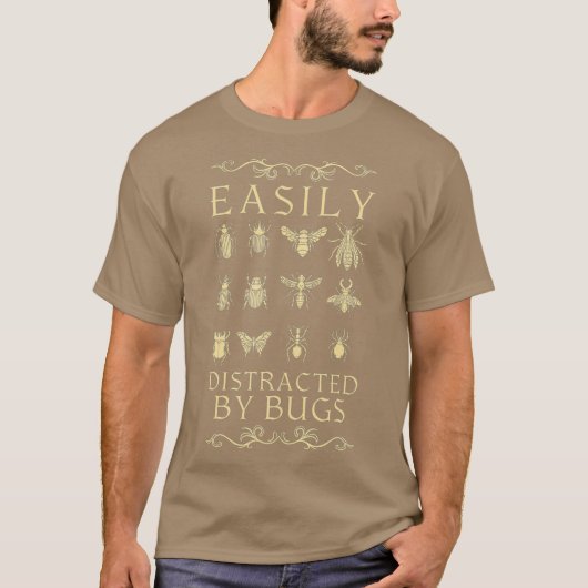 虫の捕獲虫に簡単に気を取られる Tシャツ (正面)