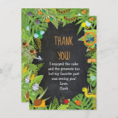 虫の昆虫のサンキューカードの黒板 サンキューカード (正面/裏面)