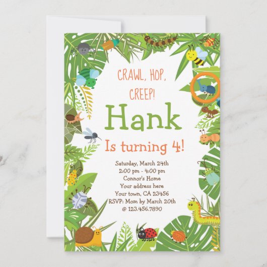 虫の昆虫の招待状 招待状 (正面)