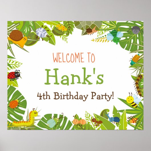 虫の歓迎サイン ポスター (正面)