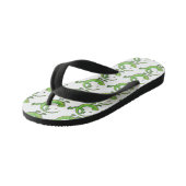 虫の漫画と可愛い幸せな緑のゲッコ挨拶 キッズビーチサンダル (アングル)