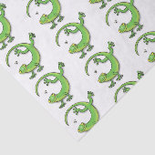 虫の漫画と可愛い幸せな緑のゲッコ挨拶 薄葉紙 (詳細)