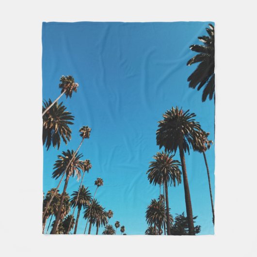 虫の目から見る木 フリースブランケット (正面)