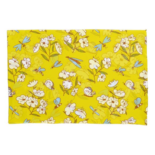 虫の花蝶:夏のシームレスなパット 枕カバー (正面)