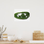 虫の葉の食べ世界の地図 ポスター (キッチン)